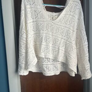 L*Space Cream Crochet Knit Top